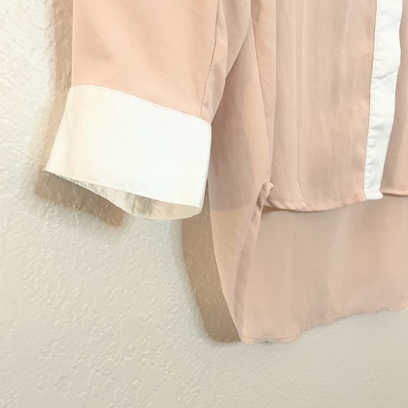 Free People Chic Tan and White Button-Up Blouse - Picture 2 of 6